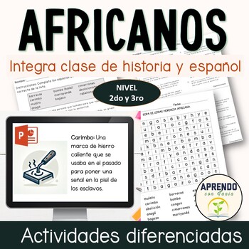 Preview of Herencia Africana Puerto Rico: Presentación - vocabulario - EVALUACIONES