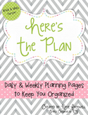 Daily & Weekly Planning Pages - Editable, Black & White