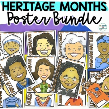 Preview of Heritage Month Posters | Black History Latino Heritage Womens History and more