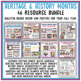 Heritage Month Year Long Bulletin Board Bundle | Class His
