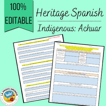 Preview of Heritage Spanish: Indigenous Achuar Webquest and Gallery Walk (Perú / Ecuador)