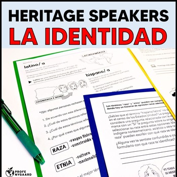 Preview of Heritage Speakers Unit: La Identidad// Identity Unit for Heritage Speakers