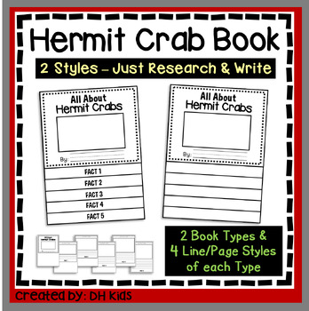 Preview of Hermit Crab Report, Sea Creature Flip Book, Science Research Project, Ocean