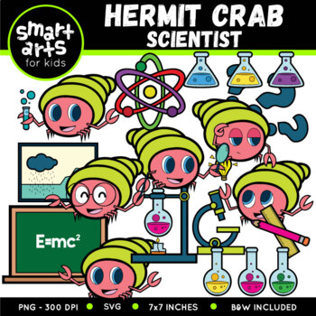 Preview of Hermit Crab Scientist Clip Art