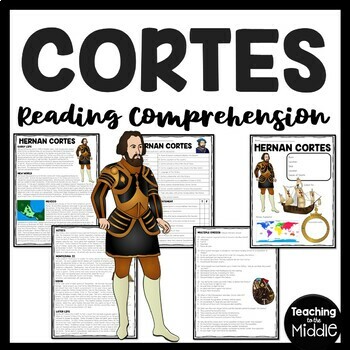 Preview of Explorer Hernan Cortes Biography Reading Comprehension Worksheet Exploration