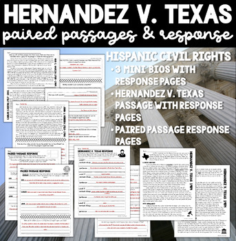 Preview of Hernandez V. Texas: Hispanic Civil Rights Paired Passage Reading & Response