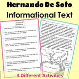 Hernando De Soto Information Text Reading Passage with 3 A