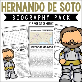 Preview of Hernando de Soto Biography Unit Pack Research Project Famous Explorers