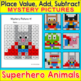Superhero Hundreds Chart Mystery Pictures - Color by Numbe