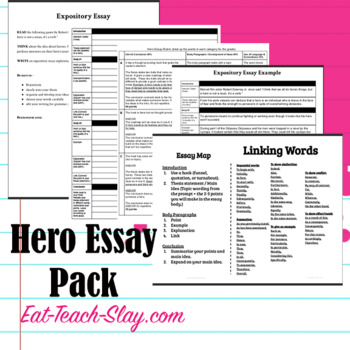 Preview of Hero Expository Essay Pack