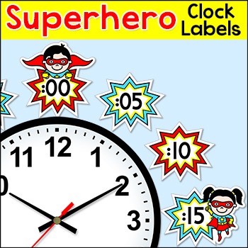 for grade worksheets 1 math clock Telling  Back  to  Clock Superhero Time Theme Labels