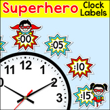 Superhero Theme Telling Time Clock Labels - Classroom Decor
