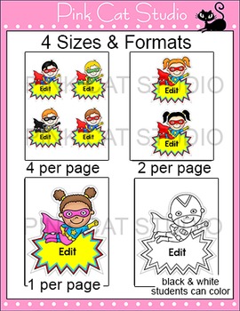 name tags labels superhero theme back to school