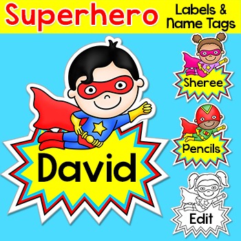 Editable Name s Or Labels Superhero Theme Classroom Decor Tpt