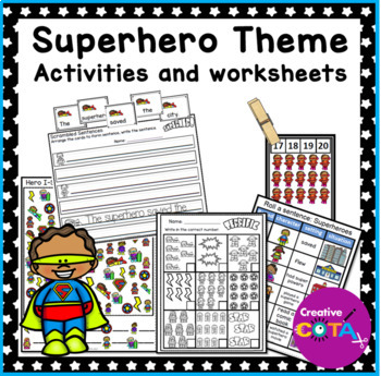 Preview of Occupational Therapy Hero Literacy Math & Writing Worksheets & Activities