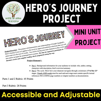 Preview of Hero's Journey Final Project: Great for 10th grade or any Hero's Journey Cycle