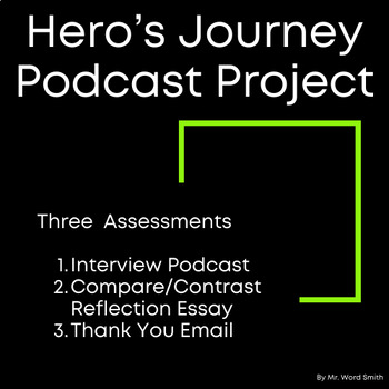 Preview of Hero's Journey Podcast Project: Three Assessments