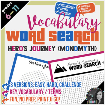 the hero's journey word search answers
