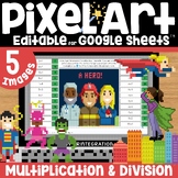 Superhero Pixel Art Math Multiplication and Division on Go