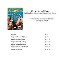 Preview of Heroes for All Times by Mary Pope Osborn and Natalie Pope Boyce Packet