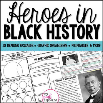 Preview of Heroes of Black History - Close Reading Passages & Printables