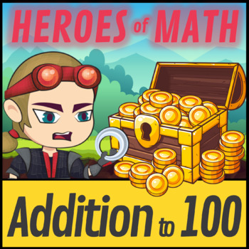 Preview of Heroes of Math Digital Escape Room | Addition to 100 and Place Value