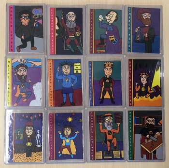 Preview of Superheroes of the Renaissance Cartoon Trading Cards (12 Cards Total)