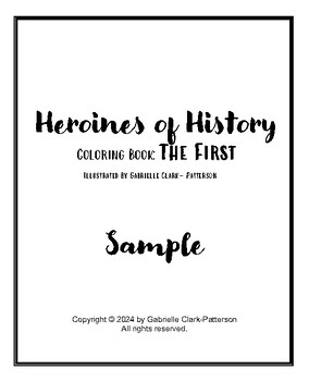 Preview of Heroines of History Digital Coloring Book: The First - Free Sample