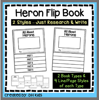 Preview of Heron Report, Bird Flip Book, Science Research Project, Heron Writing Project