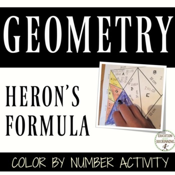Preview of Herons Formula Activity Color by Number