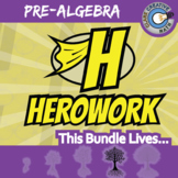Herowork -- PRE-ALGEBRA WORKSHEET BUNDLE -- 40+ Activities!