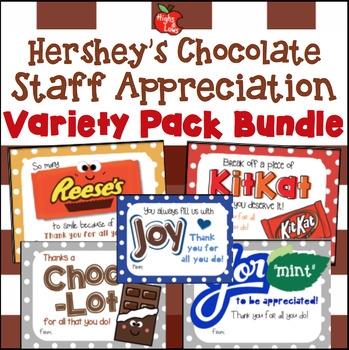 Preview of Hershey Assorted Chocolate Party Pack Teacher (Staff) Appreciation Tag Bundle