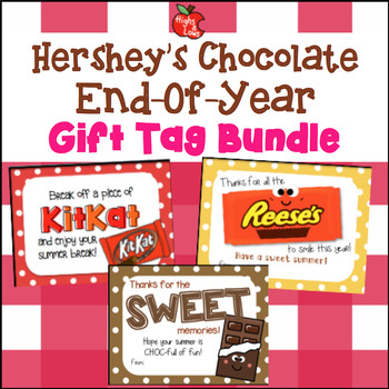 Preview of Hershey's Chocolate Variety Pack End-of-Year Gift Tag BUNDLE