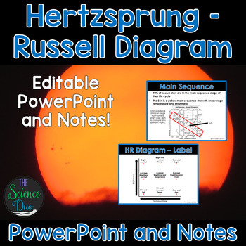 Preview of Hertzsprung - Russell (HR) Diagram - PowerPoint and Notes