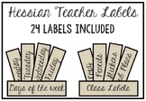 Boho Bliss: Hessian class labels to Elevate Your Classroom Decor