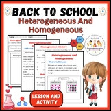 Heterogeneous And Homogeneous Chemistry Activity Back To School