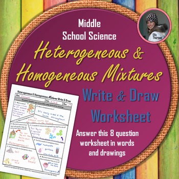 Heterogeneous And Homogeneous Mixtures Write And Draw Worksheet By Elly Thorsen