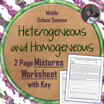 Preview of Heterogeneous and Homogeneous Mixtures Worksheet