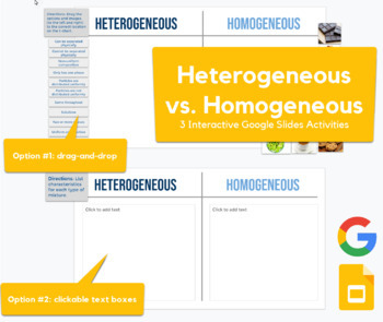 Preview of Heterogeneous vs. Homogeneous Mixtures - activities in Slides | REMOTE LEARNING