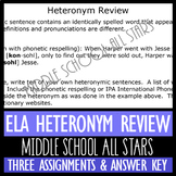 Heteronym Practice - 3 Levels - With Teacher Key