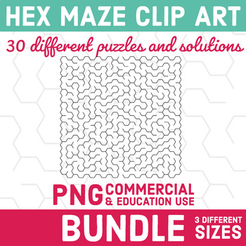 Preview of Hex Maze Clip Art Bundle for TpT Sellers and Commercial Use