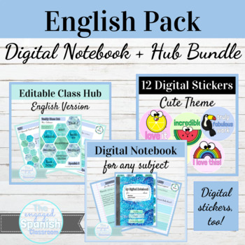 Preview of Editable Digital Interactive Notebook and Class Hub Pack | For ANY Class