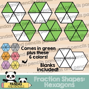 Hexagon Fractions Clip Art Thick Lines By Pandas And Pencils Tpt