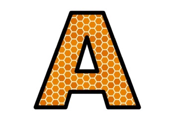 Preview of Hexagon, Honeycomb Beehive Bulletin Board Letters, Classroom Décor, Alphabet