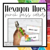 Hexagon Hues Editable Punch Pass Cards