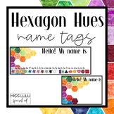 Hexagon Hues Name Tags {Editable}