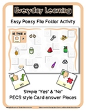 Hexagon - Shape - Yes / No File Folder with PECS Icon Cards *setA
