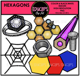Hexagon Shapes Clip Art Bundle {Educlips Clipart}