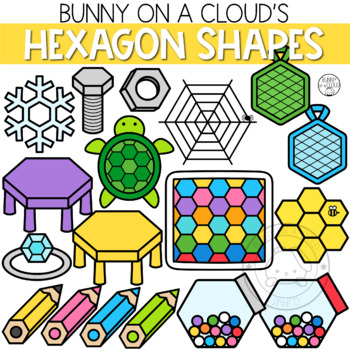 Hexagon Shapes Clipart by Bunny On A Cloud by Bunny On A Cloud | TPT
