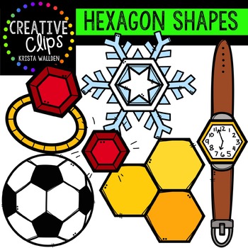 Preview of Hexagon Shapes {Creative Clips Digital Clipart}